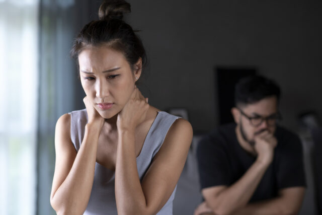 upset couple in fight